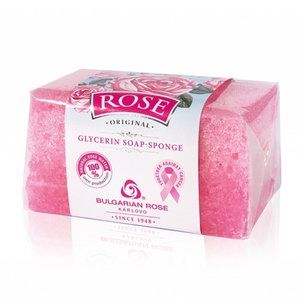 Bulgarian Natural Rose Oil Glycerin Soap Sponge